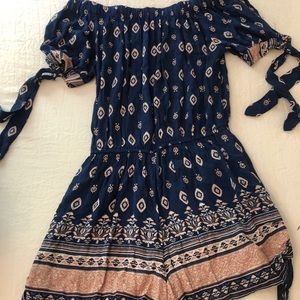 Boho off the shoulder romper